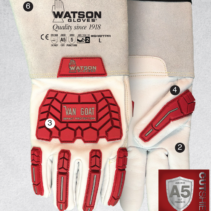 Watson Van Goat Standard Work Glove, Gauntlet with Thinsulate image